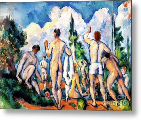 Cezanne Bathers Metal Print featuring the painting Bathers by Cezanne #1 by Paul Cezanne