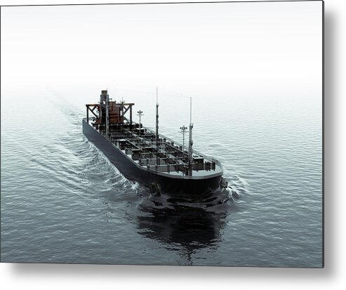 Trading Metal Print featuring the photograph Cgi Of Crude Oil Super Tanker by Coneyl Jay