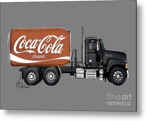 Drawing Metal Print featuring the drawing Coke Supersized by Murphy Elliott