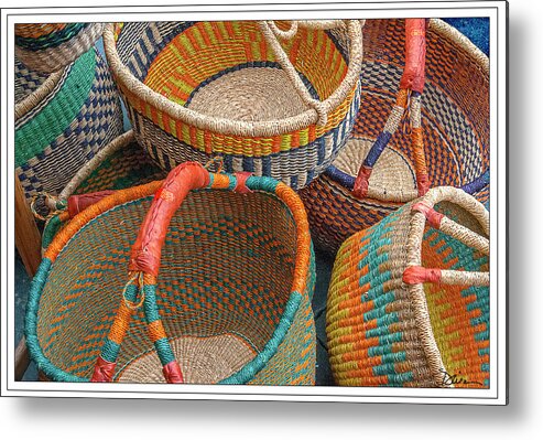 Baskets Metal Print featuring the photograph Colorful Baskets from Nurenberg Market by Peggy Dietz