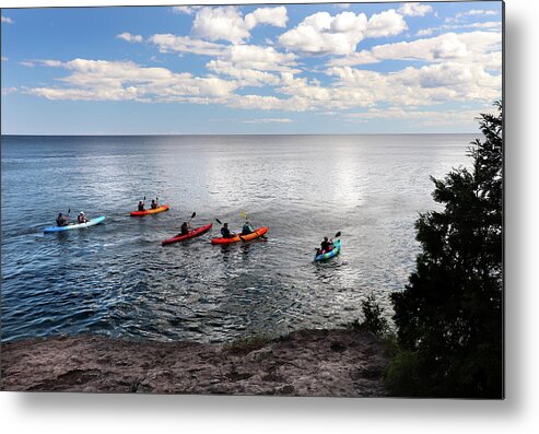 Beautiful Day Metal Print featuring the photograph Colorful Kayaks by David T Wilkinson
