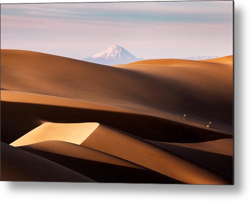Landscape Metal Print featuring the photograph Damavand Mount In Maranjab Desert by Pphgallery