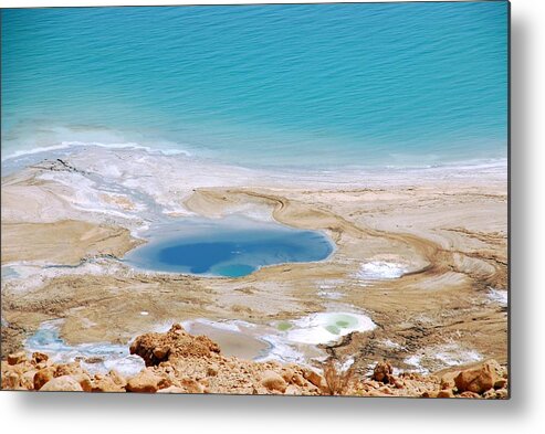Tranquility Metal Print featuring the photograph Dead Sea Shoreline by Or Hiltch
