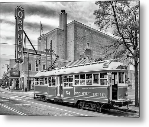 Memphis Metal Print featuring the photograph Downtown Memphis - Black and White by Susan Rissi Tregoning
