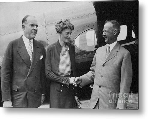 1930-1939 Metal Print featuring the photograph Dr. Grosvenor, President Of The by New York Daily News Archive