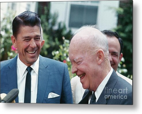 Nominee Metal Print featuring the photograph Dwight Eisenhower And Ronald Reagan by Bettmann