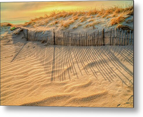 Sandy Hook Metal Print featuring the photograph Early Morning Shadows At The Sand Dune by Gary Slawsky