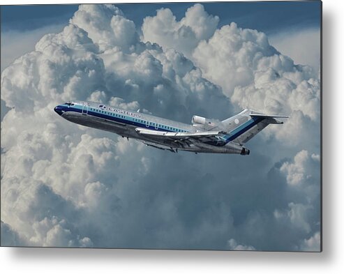 Eastern Airlines Metal Print featuring the photograph Eastern Airlines 727 with Billowing Clouds by Erik Simonsen