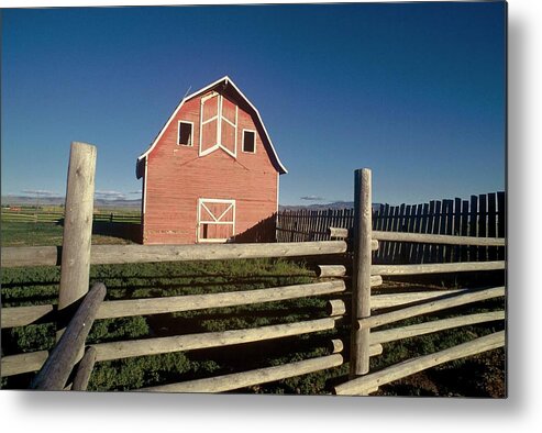 Tranquility Metal Print featuring the photograph Farm In Montana, United States - by Gerard Sioen