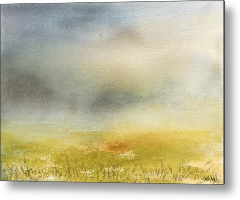 Morning Mist Metal Print featuring the painting Fields of Gold by Sean Seal