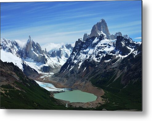 Grass Metal Print featuring the photograph Fitz Roy Massif by Andrew Hares
