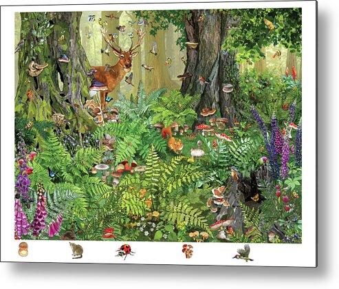 Forest Friends Metal Print featuring the painting Forest Friends by Francois Ruyer