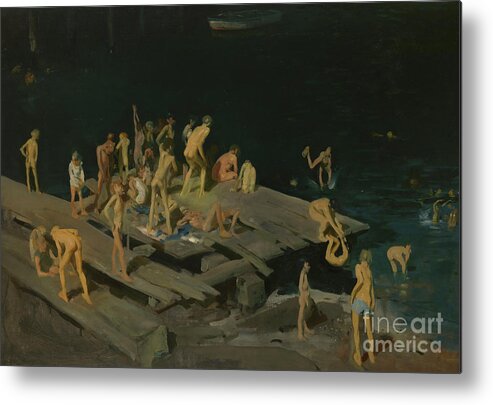 Art Metal Print featuring the painting Forty-two Kids, 1907 by George Wesley Bellows