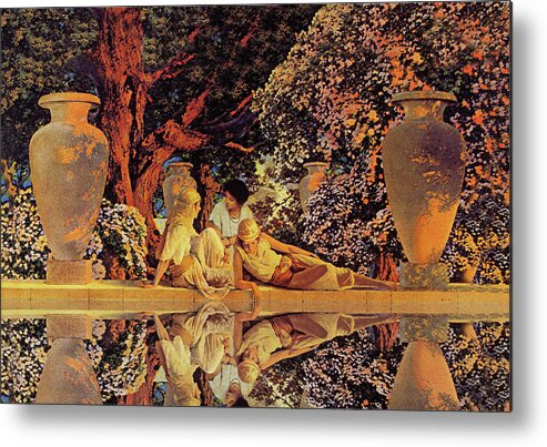 Reflection Metal Print featuring the painting Garden of Allah by Maxfield Parrish