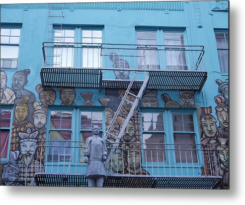 Richard Reeve Metal Print featuring the photograph Guarding the Stairs by Richard Reeve