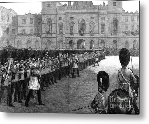 Horse Metal Print featuring the drawing Guards Trooping The Colours In St by Print Collector