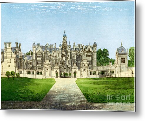 Engraving Metal Print featuring the drawing Harlaxton Manor, Lincolnshire, Home by Print Collector