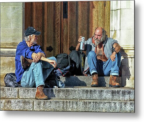 People. Architecture Metal Print featuring the photograph Here's To Your Health by Geoff Crego