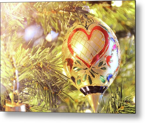 Aglow Metal Print featuring the photograph Holiday Hearts by Jamart Photography