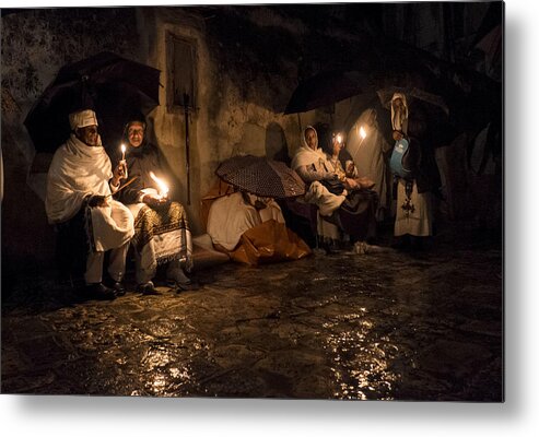 Street Metal Print featuring the photograph Holy Fire Ceremony by Orna Naor