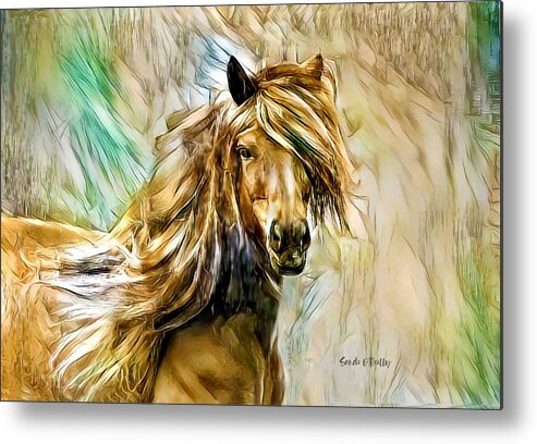 Horse Metal Print featuring the photograph Horse Portait Painted Digital Art by Sandi OReilly