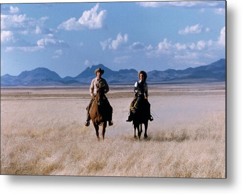 Elizabeth Taylor Metal Print featuring the photograph Hudson & Taylor On Horseback by Allan Grant