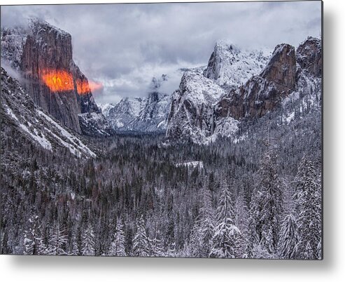 Landscape Metal Print featuring the photograph Ice And Fire by April Xie
