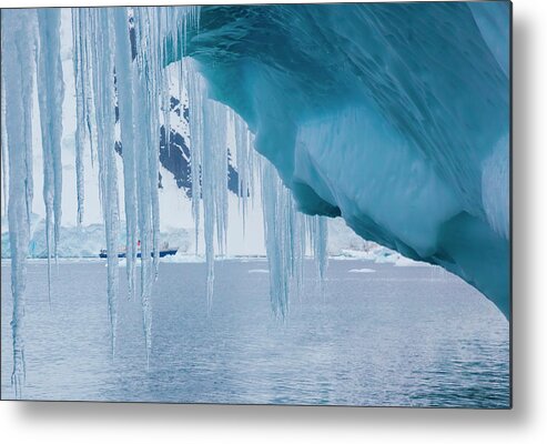 Scenics Metal Print featuring the photograph Icicles Hanging From An Iceberg by Mint Images/ Art Wolfe