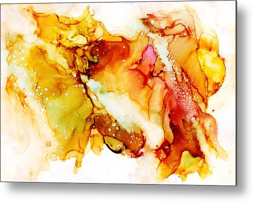 Abstract Metal Print featuring the painting Imagine by Christy Sawyer
