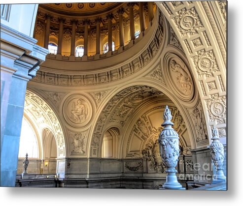 San Francisco Metal Print featuring the photograph Interior Dome SF City Hall by Chuck Kuhn