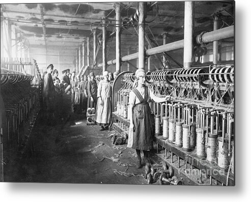 Odessa Metal Print featuring the photograph Interior Of Textile Factory With Workers by Bettmann