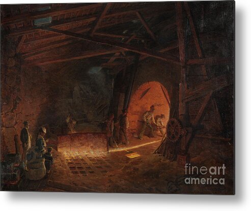 Working Metal Print featuring the drawing Ironworks by Heritage Images