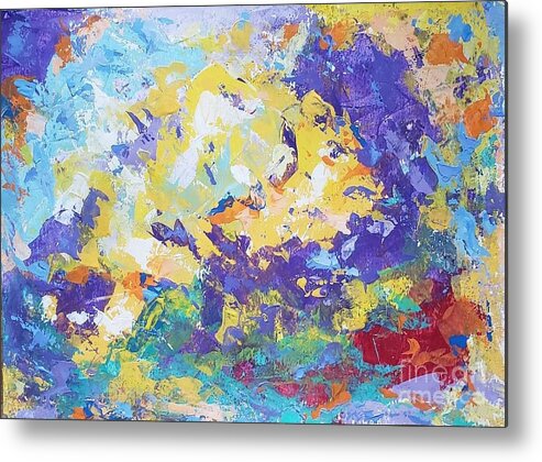 Abstract Landscape Metal Print featuring the painting Journey by Olga Malamud-Pavlovich