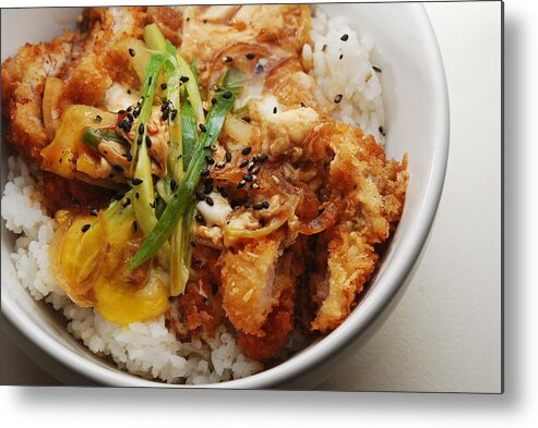 Close-up Metal Print featuring the photograph Katsudon by Edward Lim