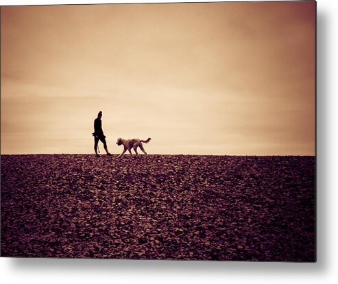 Dog Metal Print featuring the photograph Lady with Dog by Anamar Pictures
