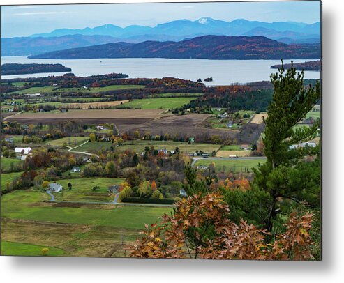 View Metal Print featuring the photograph landscape view from Mount Philo in fall by Ann Moore