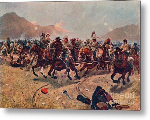 Horse Metal Print featuring the drawing Maiwand Saving The Guns by Print Collector