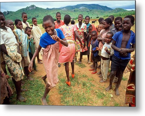 Human Settlement Metal Print featuring the photograph Malawi,mapira Refugee Camp,children by Penny Tweedie