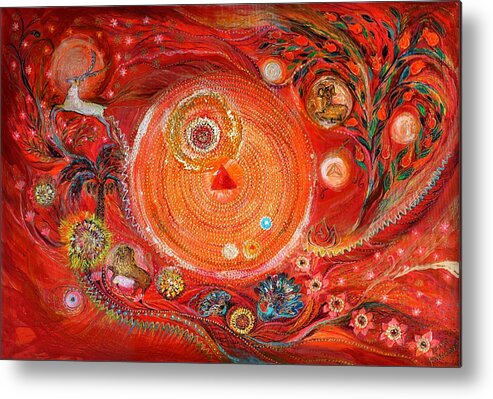 Mandala Metal Print featuring the painting Mandala series #2. Element Fire by Elena Kotliarker