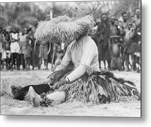 People Metal Print featuring the photograph Mbuya Dancer At Rest by Bettmann