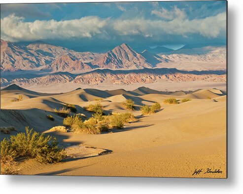 Amargosa Range Metal Print featuring the photograph Mesquite Flat Sand Dunes at Sunset by Jeff Goulden