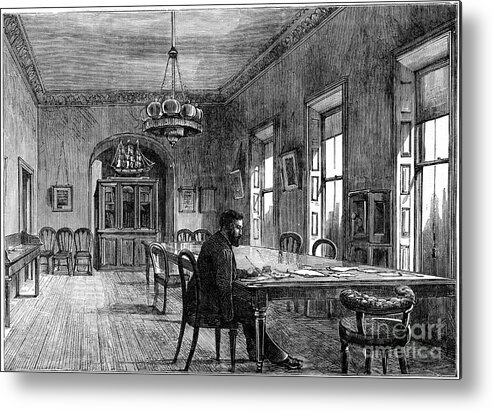 Dublin Metal Print featuring the drawing Michael Davitt In The Committee Room by Print Collector