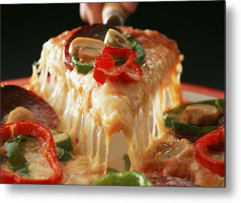Cheese Metal Print featuring the photograph Mixed Pizza by Imagenavi