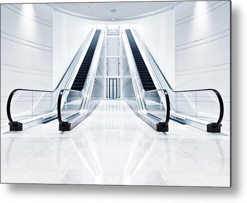 Steps Metal Print featuring the photograph Modern Escalator by Tomml