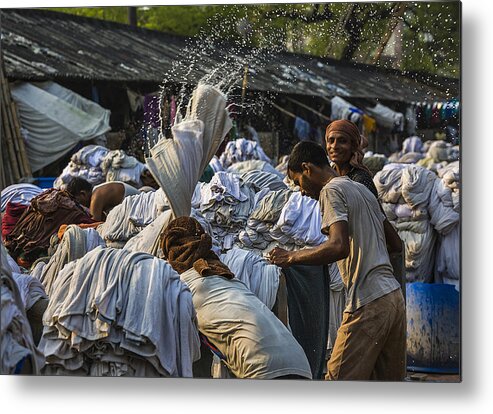 Water Metal Print featuring the photograph Mood At Washing by Souvik Banerjee