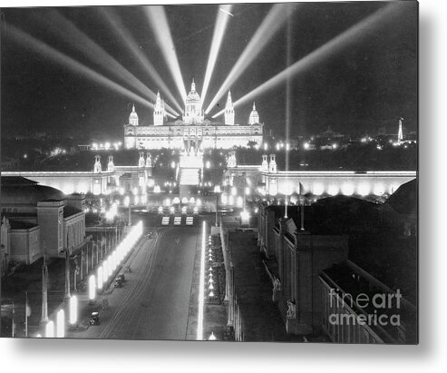 Palace Metal Print featuring the photograph National Palace At Barcelona by Bettmann