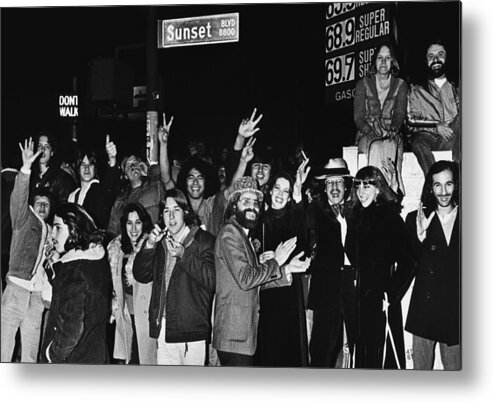 Punk Music Metal Print featuring the photograph New Years Eve On Sunset Blvd by George Rose