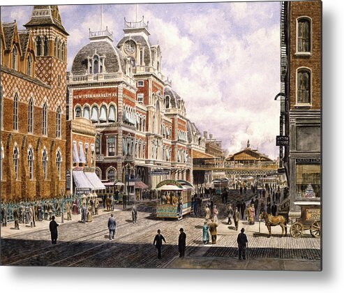 Central Station In Nyc In The Late 1800's
Vintage Metal Print featuring the painting New York: Central Station by Stanton Manolakas