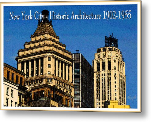 New+york Metal Print featuring the painting New York City - Historic Skyscraper Architecture Poster by Peter Potter