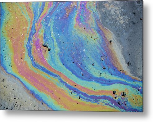 Gasoline Metal Print featuring the photograph Oil Slick by Msrphoto